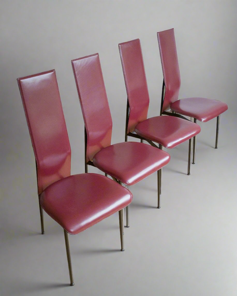 Set of 4 Fasem S44 dining chairs by Giancarlo Vegni & Gianfranco Gualtierotti